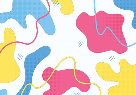Abstract minimal doodle colorful style of shapes design template. Cover style of artwork background. Illustration vectorのイラスト素材