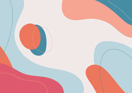 Abstract fluid doodle template design artwork. Overlapping design artwork of colorful background. Vectorのイラスト素材