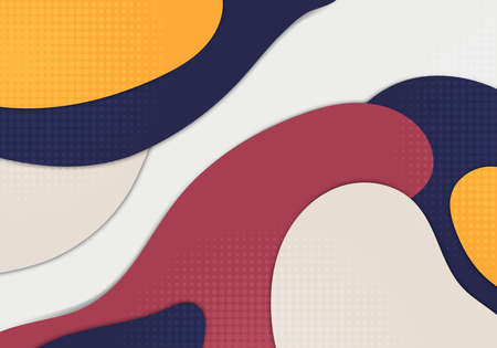 Abstract colorful doodle template design artwork modern style. Overlapping template decoration background. Vectorのイラスト素材