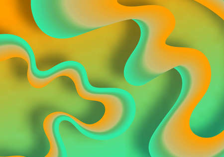 Abstract lines wavy fluid design template decoration of gradient color. Overlapping template design style background. Vectorのイラスト素材