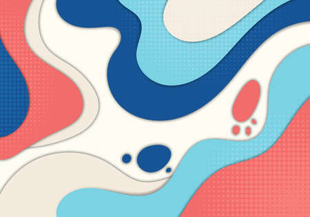 Abstract colorful template doodle artwork style. Overlapping design decorative background. Vectorのイラスト素材