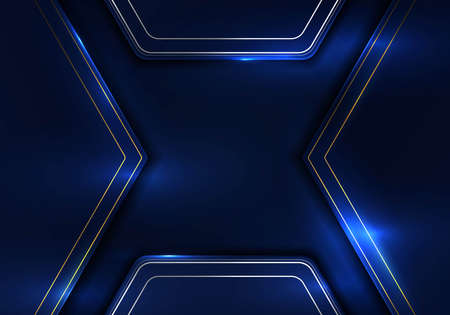 Abstract blue luxury and gold template design of geometric template. Well organized object for usage. Vectorのイラスト素材
