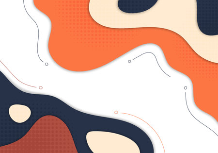 Abstract colorful template doodle design decorative pattern. Overlapping with circle dots halftone background. Vectorのイラスト素材