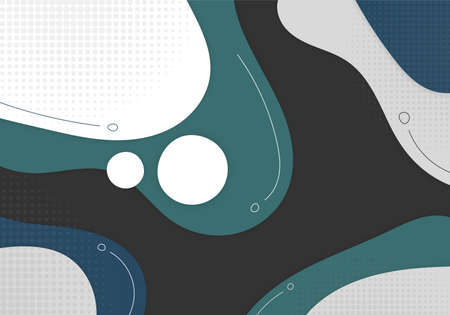 Abstract doodle colorful artwork decorative style of minimal template. Overlapping style dots halftone background. Vectorのイラスト素材