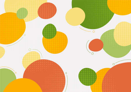 Abstract colorful doodle design decorative pattern with circle halftone. Overlapping design with dots style background. Vectorのイラスト素材