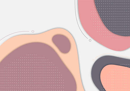 Abstract colorful doodle template design decorative with white dots halftone. Overlapping design with fresh colors background. Vectorのイラスト素材