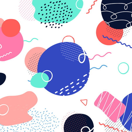 Abstract doodle template design of free shape drawing artwork. Freestyle artwork decorative background. Illustratorのイラスト素材