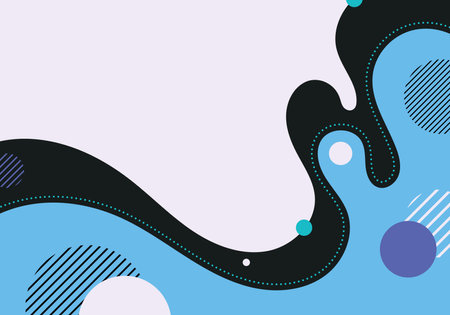 Abstract fluid colorful organic template design with geometric decoration artwork. Overlapping design for template background. Vectorのイラスト素材