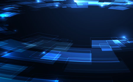 Abstract futuristic blue template design of artwork decorative style. Geometric pattern with of new design decorative background. Vectorのイラスト素材