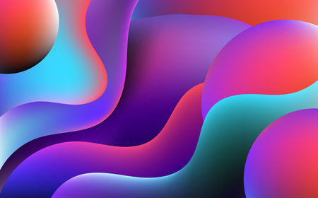 Abstract futuristic colorful banners of mysterious tone artwork. Free hand drawing for flexible shape background. illustrationの写真素材