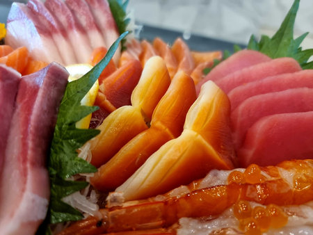 japanese food Mix Sashimi and Nigiri Sashimiの写真素材