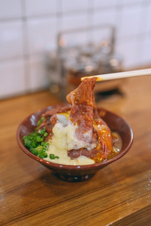 japanese cuisine. hot pot on the background of the kitchenの写真素材