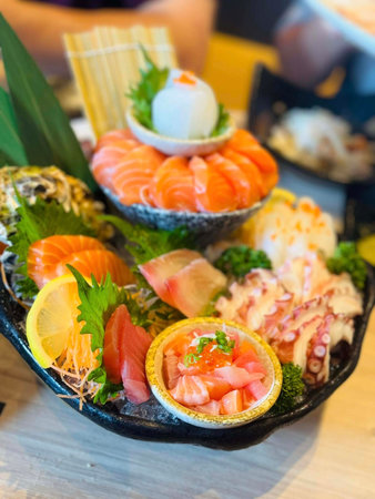 Sashimi set - japanese food style - selective focus pointの写真素材