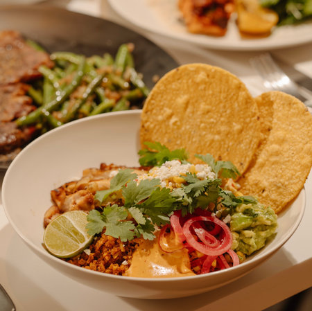 Mexican food on the table in a restaurant. Mexican cuisine.
