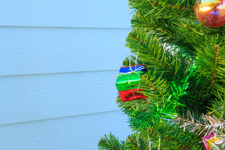 Gift box on chrismas tree