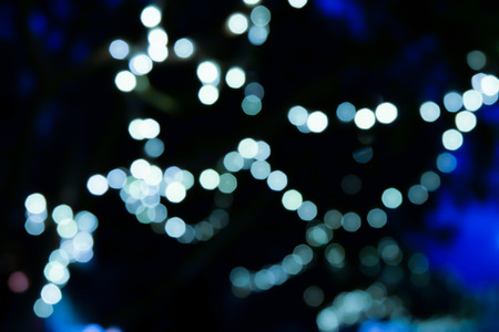 Decoration light hanging on tree in Garden,blurred defocused background
