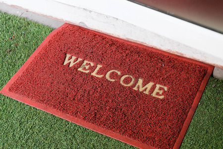 red welcome carpetの写真素材