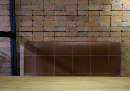 chairs in cafe  Brick wall backgroundの写真素材