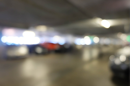Abstract blurred background of  car in parking lotの写真素材