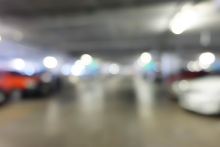 Abstract blurred background of  car in parking lotの写真素材