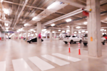 Abstract blur parking car indoor for backgroundの写真素材
