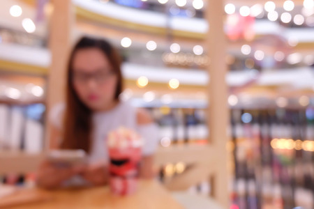 Shopping mall blur background with bokeh.の写真素材