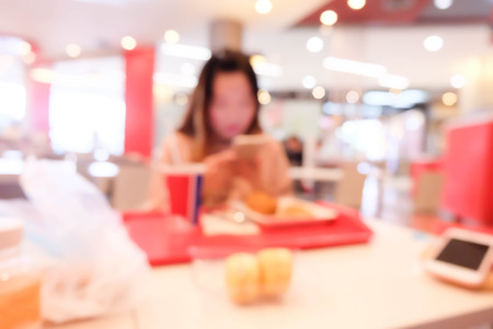 Customer at restaurant blur background with bokeh.の写真素材