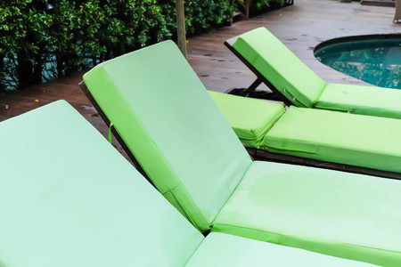 comfortable chair at the swimming pool.