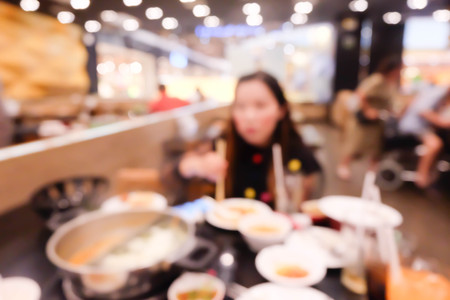 Customer at restaurant blur background with bokeh.の写真素材
