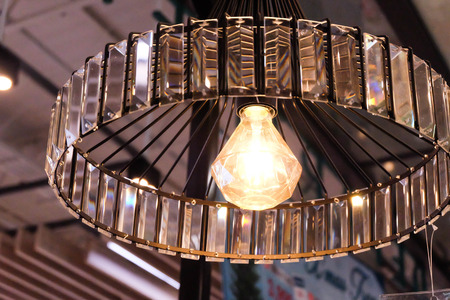 Beautiful decorative lamp hanging from the ceiling.