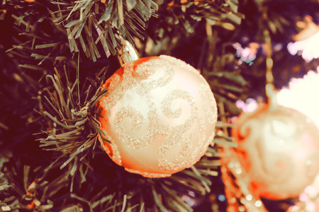 Decoration on tree on Christmas or X'mas Day.の写真素材