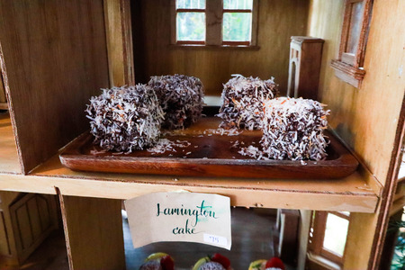 Homemade bun and cake in the bakery.