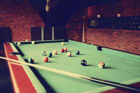 Snooker ball on snooker table