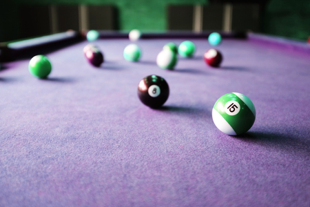 Snooker ball on snooker tableの写真素材