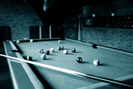 Snooker ball on snooker tableの写真素材
