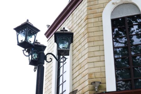 Lamp post street in city.の写真素材