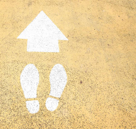 Symbols on the fioor of the outdoor exerciseの写真素材