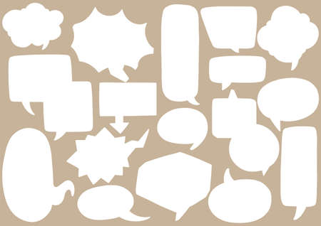 hand drawn background Set of cute speech bubbles for comics and text in doodle style