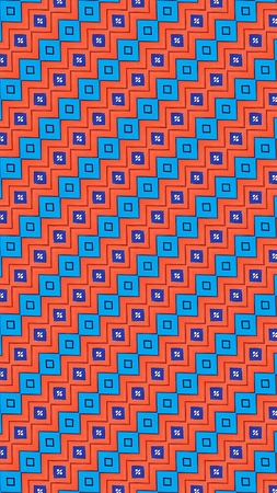 Blue, white  and orange abstract fabric pattern