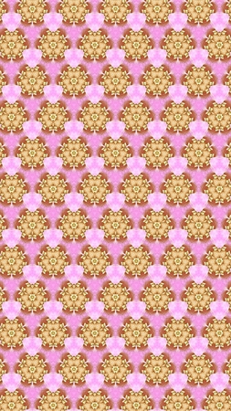 Pink yellow abstract flower patternの写真素材
