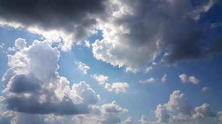 Dark cloudy sky in rainy seasonの写真素材