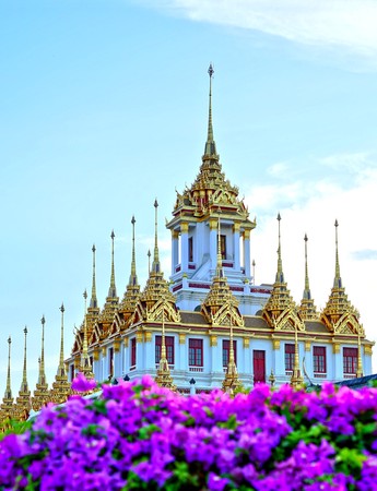 Loha Prasat , The metallic castle covered with gold leaf at of Wat Ratchanadda Temple in Bangkok, Thailand.のeditorial素材