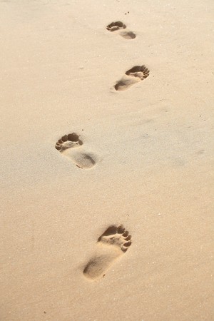 Foot stamp on sand 