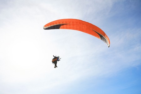 Paragliding  at phuket thailand の写真素材