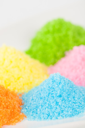 Colorful sugar on white blackgroudの写真素材