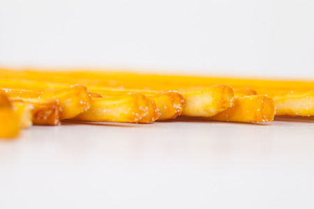 Pretzel snacks  on white background.の写真素材