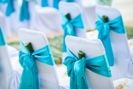 Floral arrangement at a wedding ceremonyの写真素材