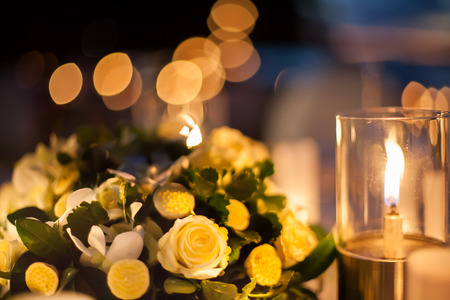 wedding table setup outdoorの写真素材