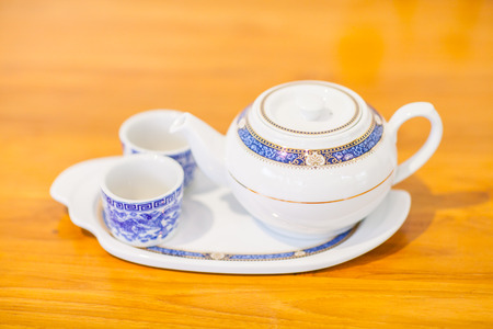 Chinese Tea Set with Teapot and cupの写真素材