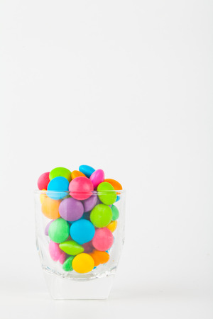 Candy In glass On white Backgroundの写真素材